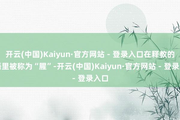 开云(中国)Kaiyun·官方网站 - 登录入口在释教的术语里被称为“腥”-开云(中国)Kaiyun·官方网站 - 登录入口