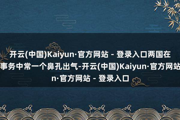 开云(中国)Kaiyun·官方网站 - 登录入口两国在紧要的