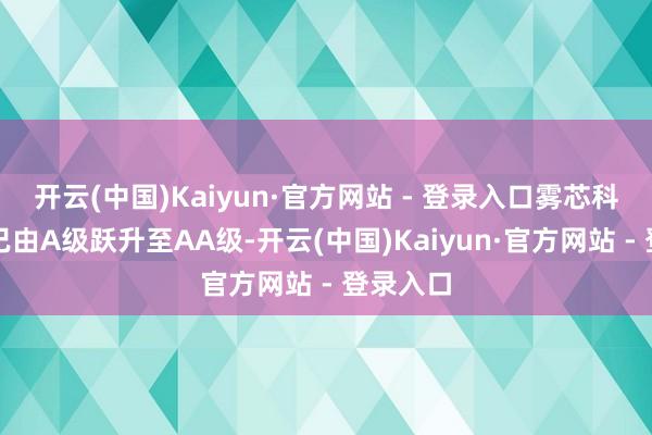 开云(中国)Kaiyun·官方网站 - 登录入口雾芯科技评级已由A级跃升至AA级-开云(中国)Kaiyun·官方网站 - 登录入口